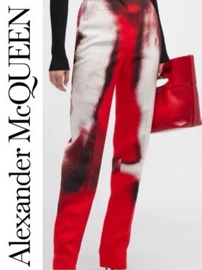 Alexander McQueen ❤️🤍🖤 Spray Paint Satin Pant